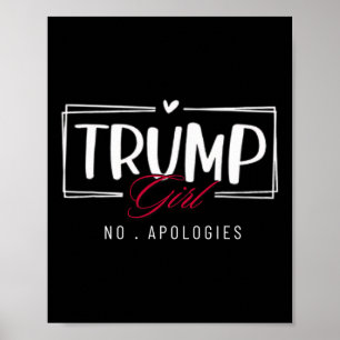 Póster Chica de Trump sin disculpas elecciones de bandera