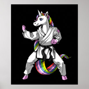 Póster Chica de Unicorn Karate Ninja
