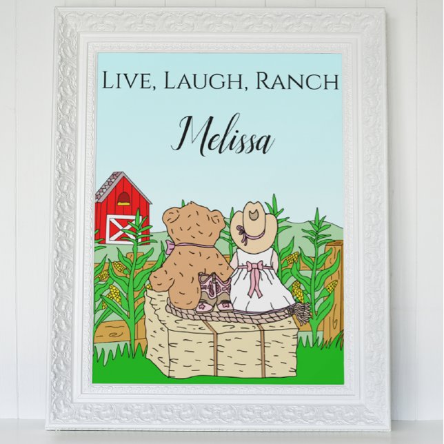 Póster Chica de vaca y osito de peluche personalizados en (Subido por el creador)