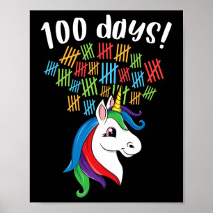 Póster Chica De Vestimenta Escolar Niño Unicornio Arcoiri