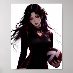 Póster Chica de voleibol de anime de fitness de Gidagi Ha