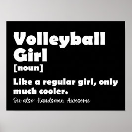 Póster Chica de voleibol divertida definición Voleyball L