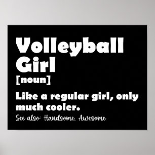 Póster Chica de voleibol divertida definición Voleyball L
