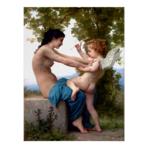 Póster Chica defendiéndose de Eros Cupido Pintura