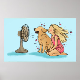 Póster Chica del Abanico Dorado