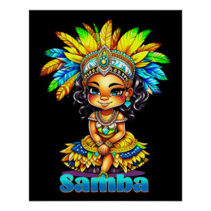 Póster Chica del Carnaval de Samba