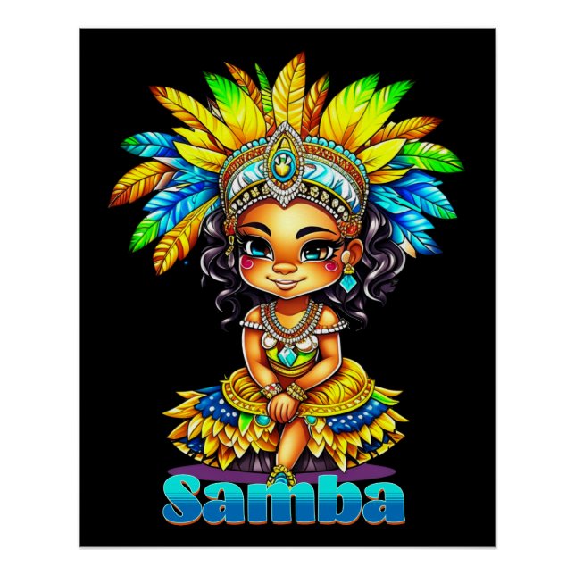 Póster Chica del Carnaval de Samba (Anverso)