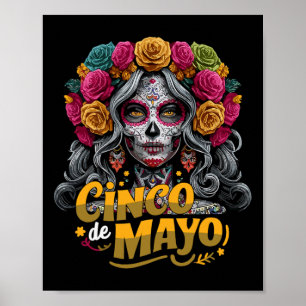 Póster Chica del Cinco De Mayo Fiesta Mexicana 5 De Mayo