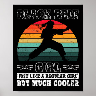 Póster Chica del cinturón negro Karate Black Belt Promoti