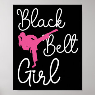 Póster Chica del Cinturón Negro - Karate Taekwondo Kung F