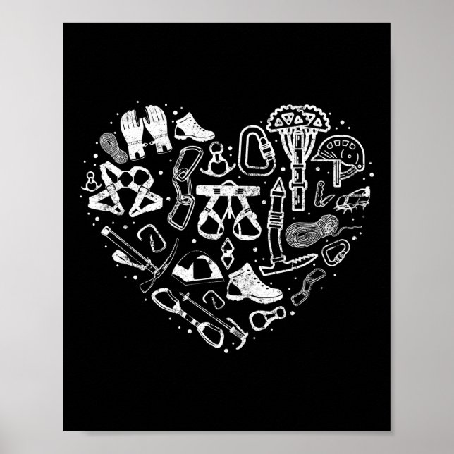 Póster Chica del equipo de escalada de rock escalador (Frente)