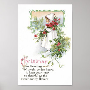 Póster Chica del navidad del vintage