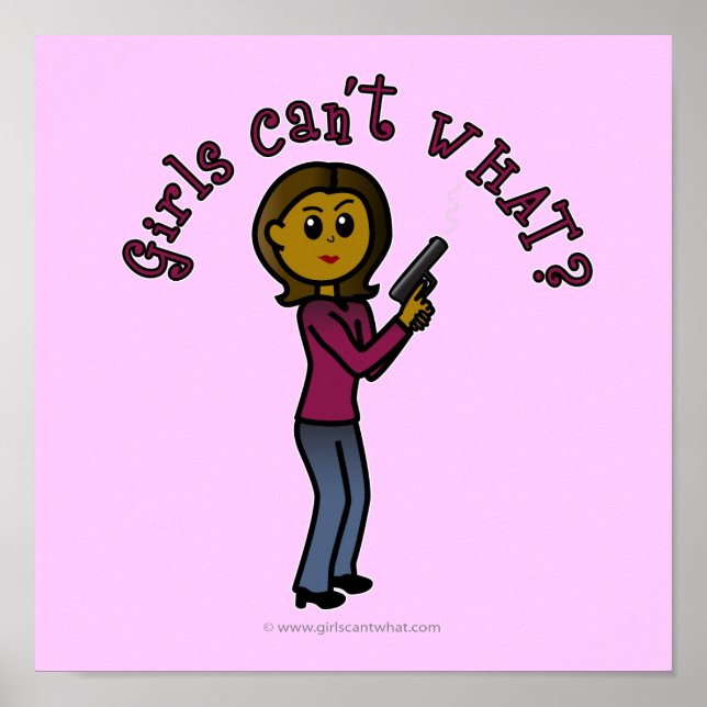 Póster Chica del tirador de tiburones oscuros (Frente)