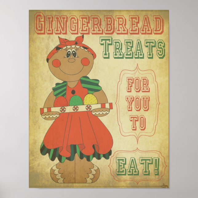 Póster Chica del Viejo Gingerbread de Moda (Frente)