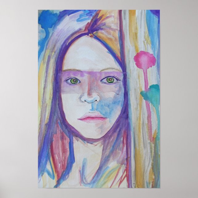 Póster Chica detrás de la puerta (Frente)