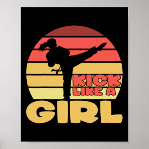 Póster Chica Divertida Chica de Kickboxing Chica de Karat