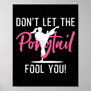Póster Chica divertida Karate Diseño Niños Mujeres Kickbo