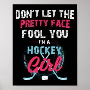 Póster Chica divertido entrenador de hockey sobre hielo e