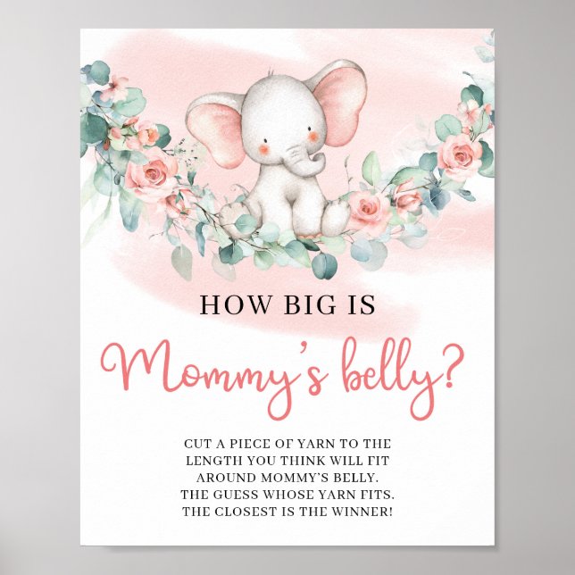Póster Chica Elephant: ¿Qué tan grande es el juego Belly  (Frente)