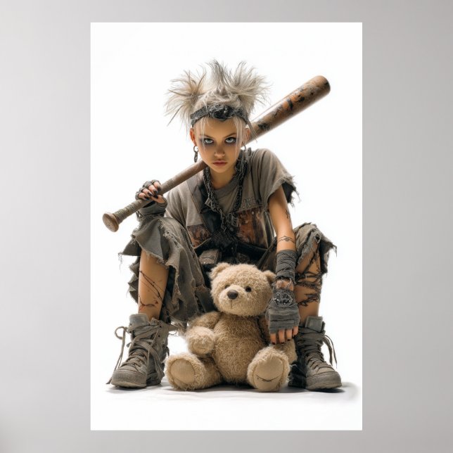 Póster Chica Emo Punk en Estilo Post-Apocalíptico (Frente)