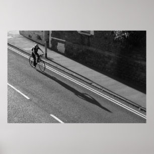 Póster Chica en bicicleta BW