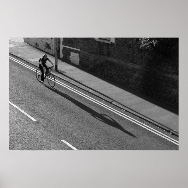 Póster Chica en bicicleta BW (Frente)