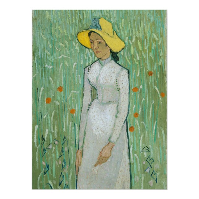 Póster Chica en blanco por Vincent van Gogh (Anverso)