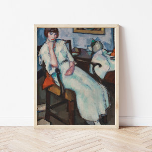 Póster Chica en blanco   Samuel John Peploe