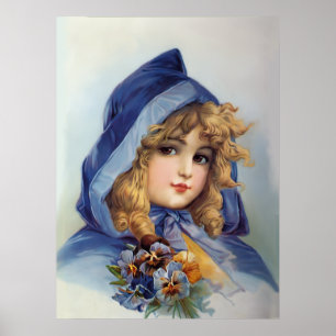 Póster Chica en Blue Hood