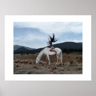 Póster Chica en caballo