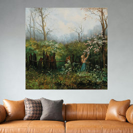 Póster Chica en el Jardín - Olga Wisinger-Florian