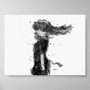 Póster Chica en el viento