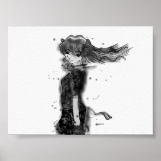 Póster Chica en el viento