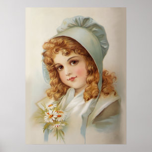 Póster Chica en Green Bonnet