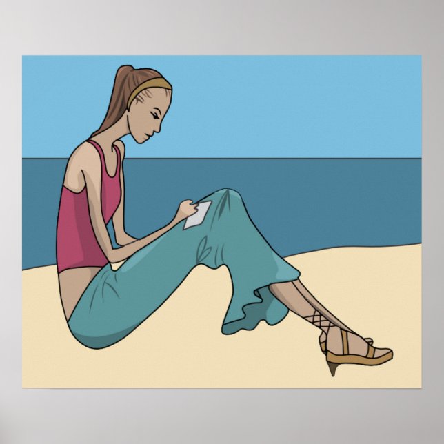 PÓSTER CHICA EN LA PLAYA (Frente)