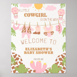 Póster Chica en la ruta de la bienvenida moderna del suro