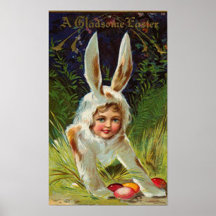Póster Chica En La Semana Santa Vintage De Los Disfraces