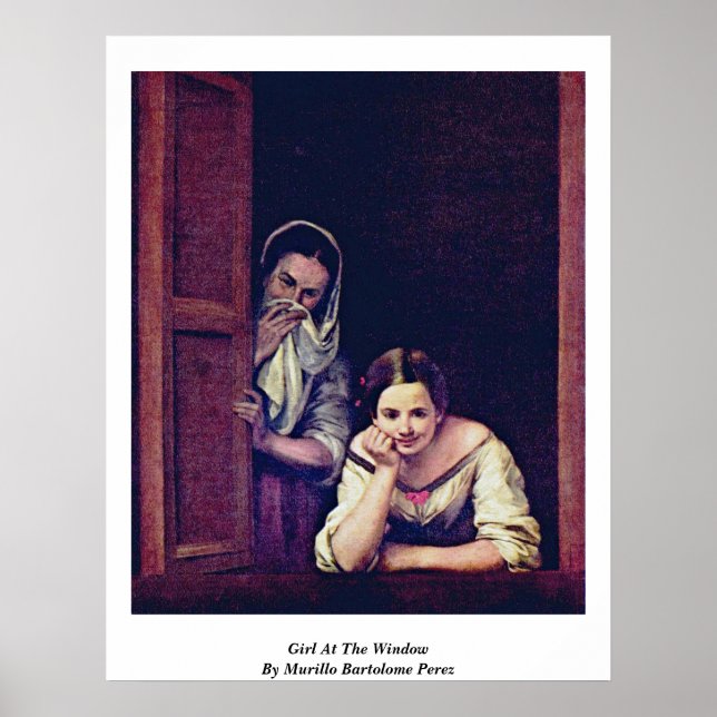 Póster Chica En La Ventana De Murillo Bartolome Perez (Frente)