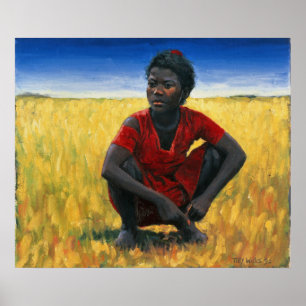 Póster Chica en rojo en 1992