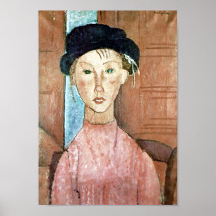 Póster Chica en un Gorra, Modigliani