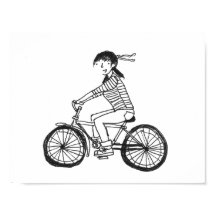 Chica en un Ilustracion en bicicleta