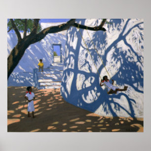 Póster Chica en un oscilación la India 2000