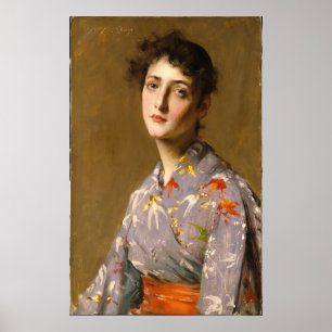 Póster Chica en un traje japonés