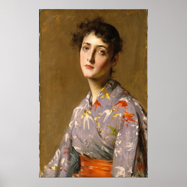 Póster Chica en un traje japonés (Frente)