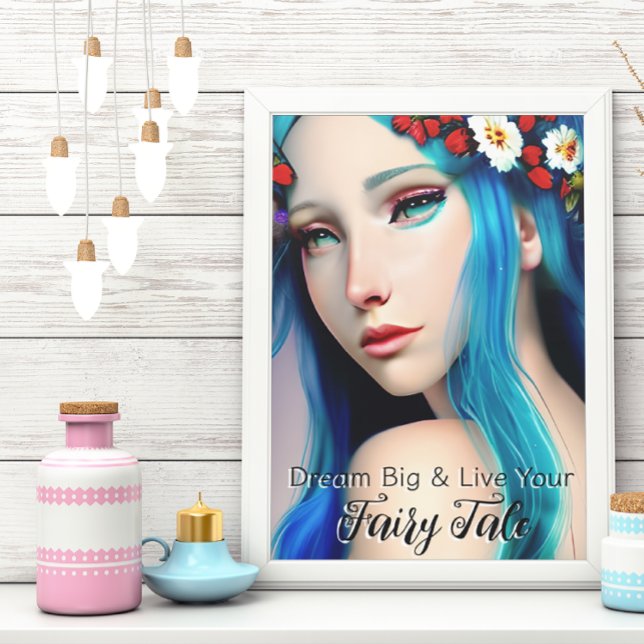 Póster Chica encantado de bonito con flores | Comercio de (Subido por el creador)