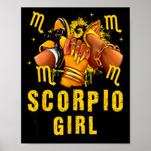 Póster Chica Escorpio Cumpleaños Mujer Negra Tacón Alto L
