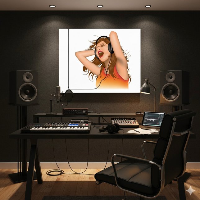 Póster Chica Escuchando Música (Subido por el creador)