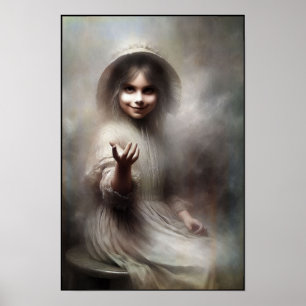 Póster Chica espeluznante de la era victoriana en la pare