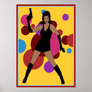 Póster chica espía de los años 60