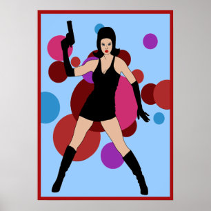 Póster chica espía de los años 60